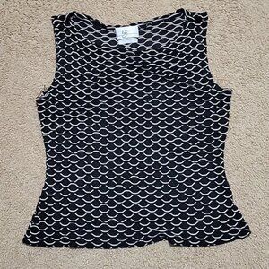IZ Byer California Black White Textured Tank Top Size Medium